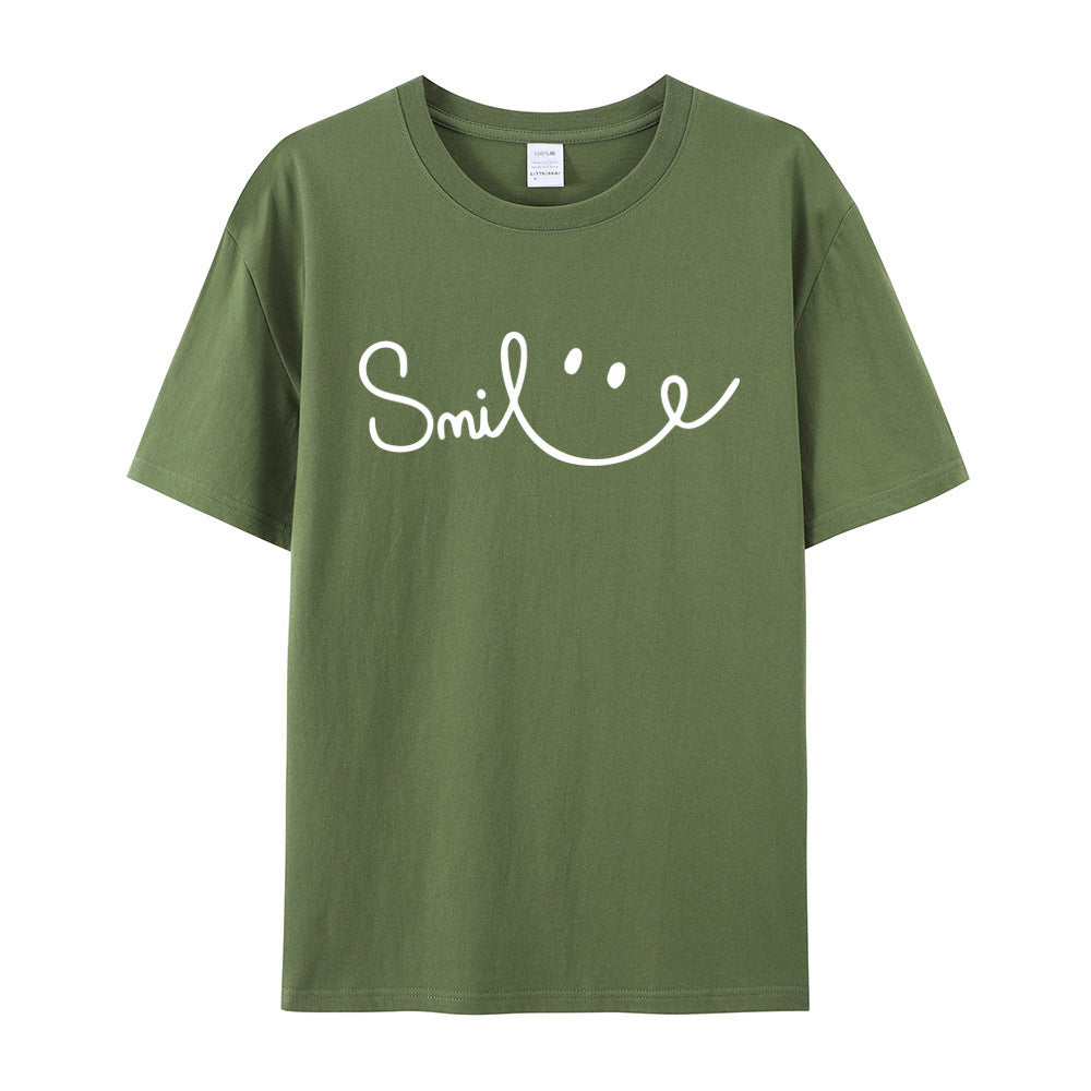 Smiley Face-Mental Health Awareness- Ladies' Cotton Short Sleeve T-shirt - Mental Health Wear TN