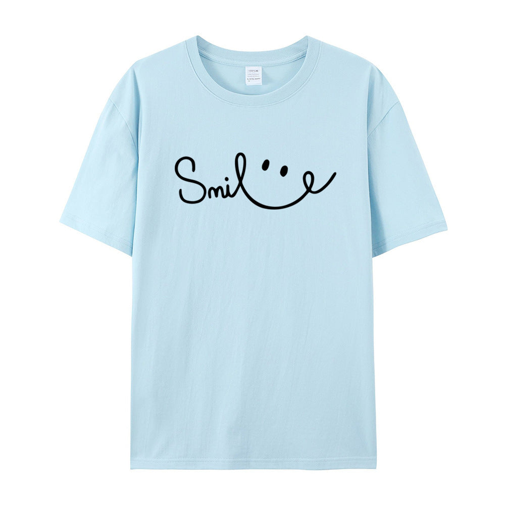 Smiley Face-Mental Health Awareness- Ladies' Cotton Short Sleeve T-shirt - Mental Health Wear TN