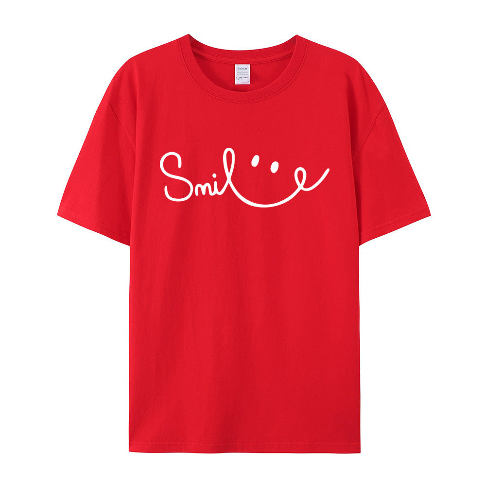 Smiley Face-Mental Health Awareness- Ladies' Cotton Short Sleeve T-shirt - Mental Health Wear TN