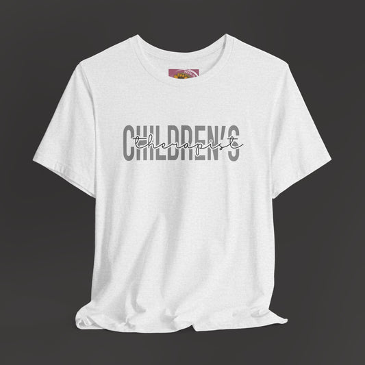 Children's Therapist- Mental Health Professional Tee Shirt/ Front Hanging Mockup/ Solid White Blend