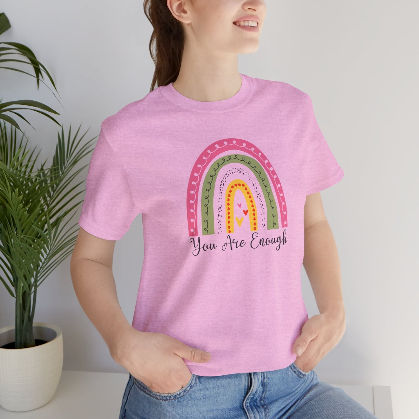 You Are Enough Rainbow Tee Shirt - Mental Health Wear TN