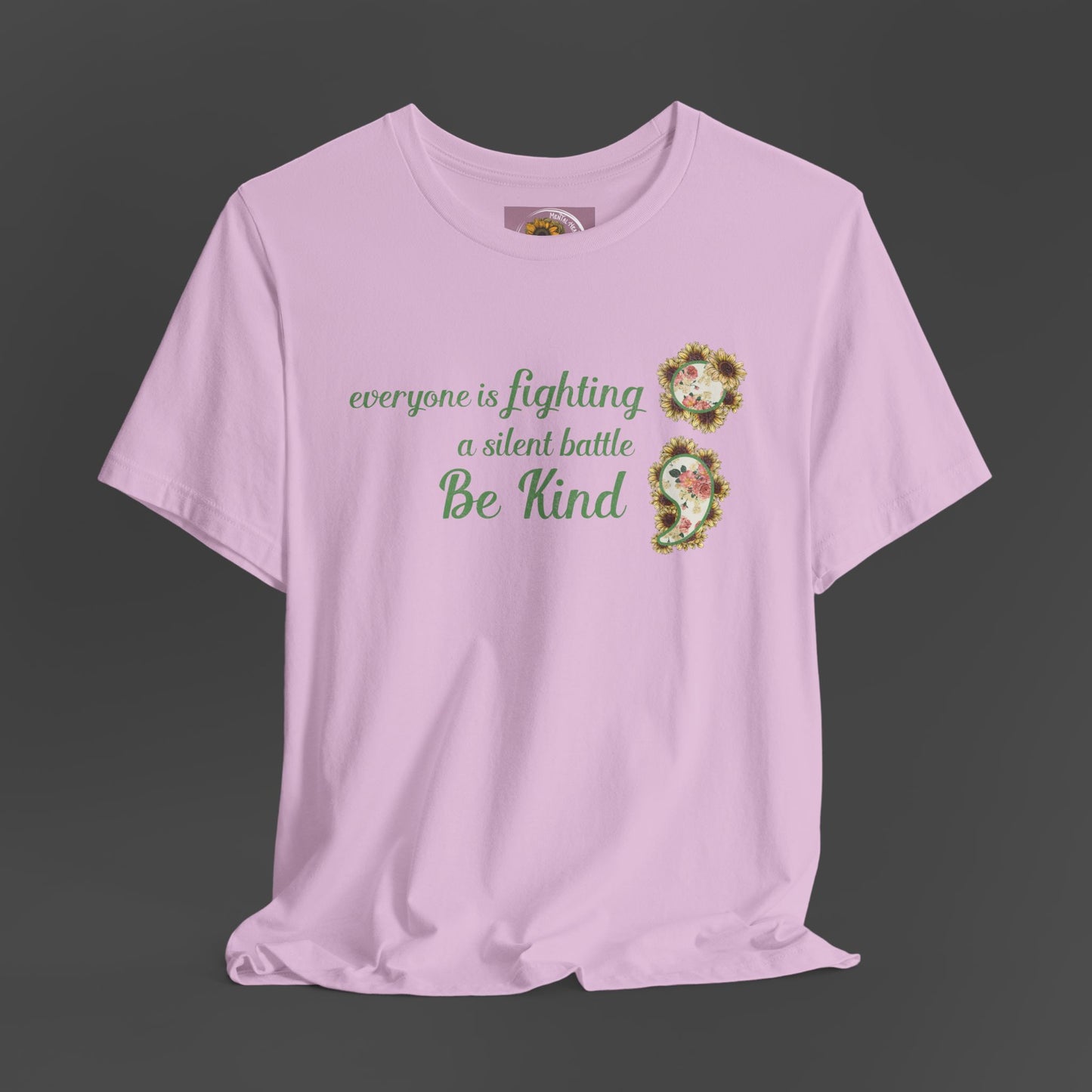 Positive Succulent Semi Colon- Unisex Tee Shirt - Mental Health Wear TN