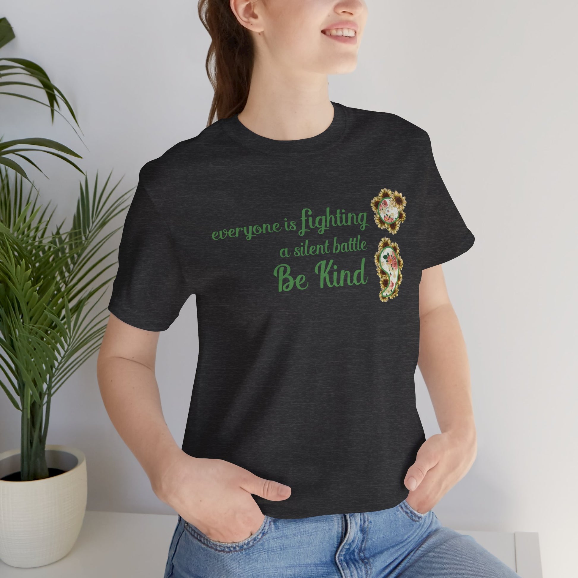Positive Succulent Semi Colon- Unisex Tee Shirt - Mental Health Wear TN
