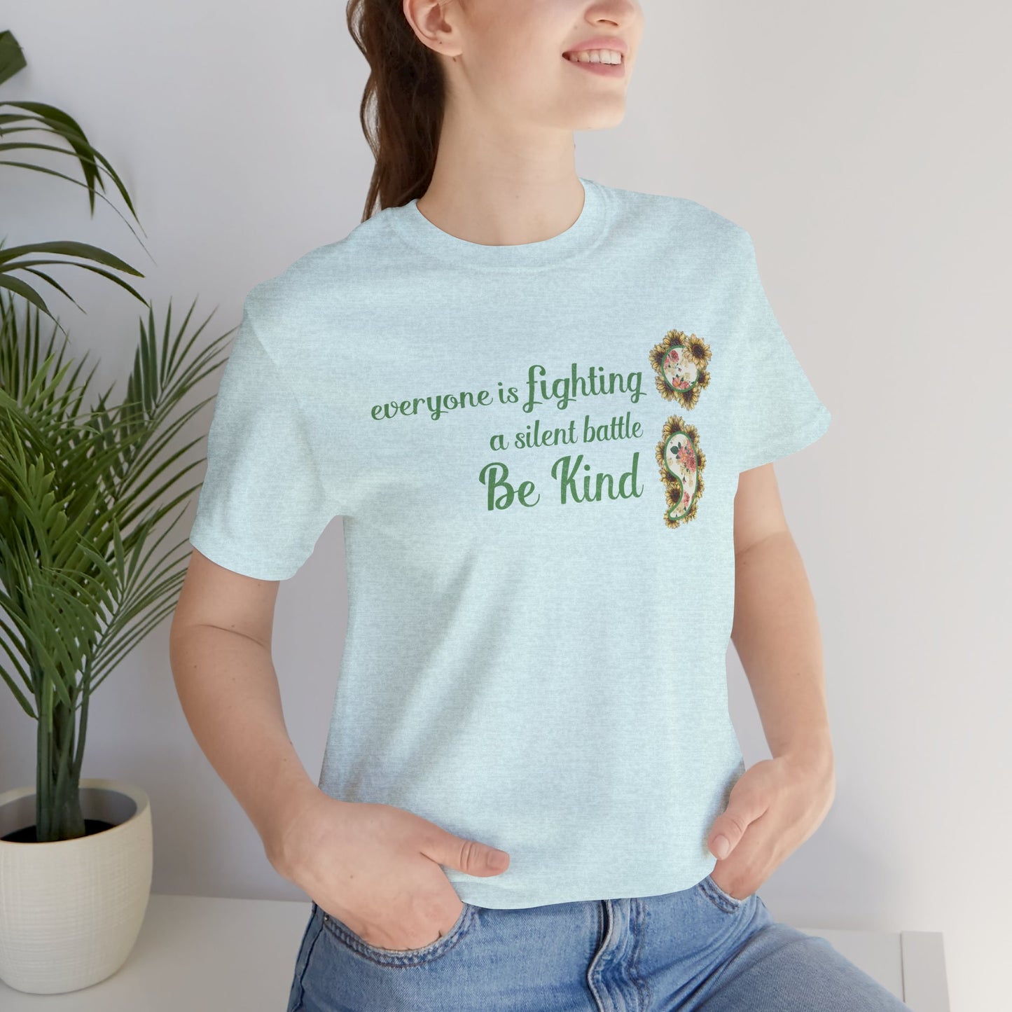 Positive Succulent Semi Colon- Unisex Tee Shirt - Mental Health Wear TN