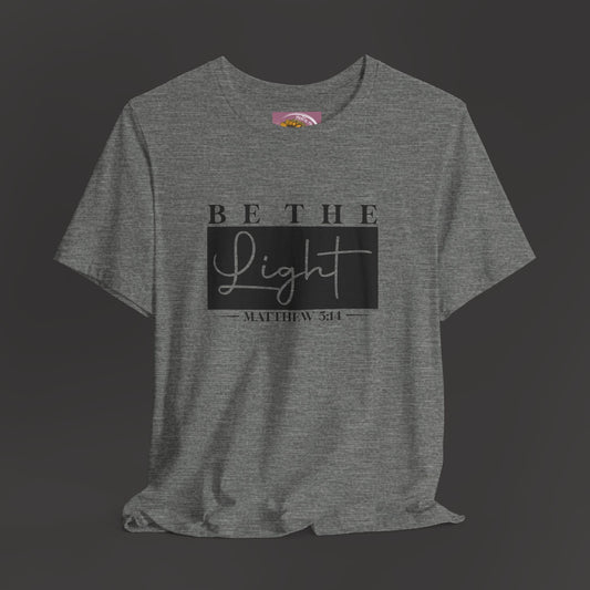 Bible Verse Mathew 3:14- Unisex Tee/Front View Mockup/ DEEP Heather Grey