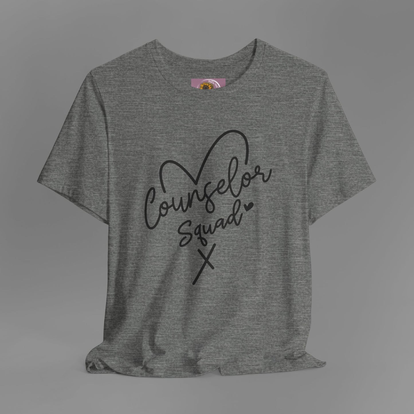Counselor Squad Tee with Heart Design - Unisex Short Sleeve T-Shirt - Mental Health Wear TN