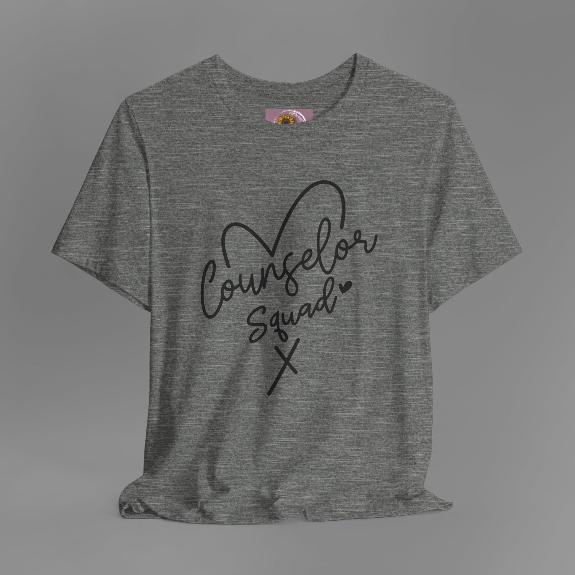 Counselor Squad Tee with Heart Design - Unisex Short Sleeve T-Shirt - Mental Health Wear TN
