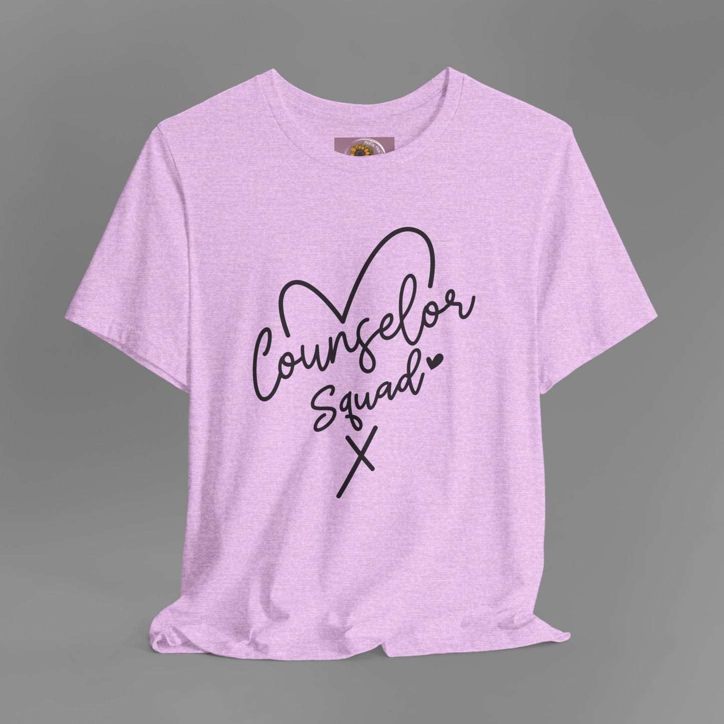 Counselor Squad Tee with Heart Design - Unisex Short Sleeve T-Shirt - Mental Health Wear TN