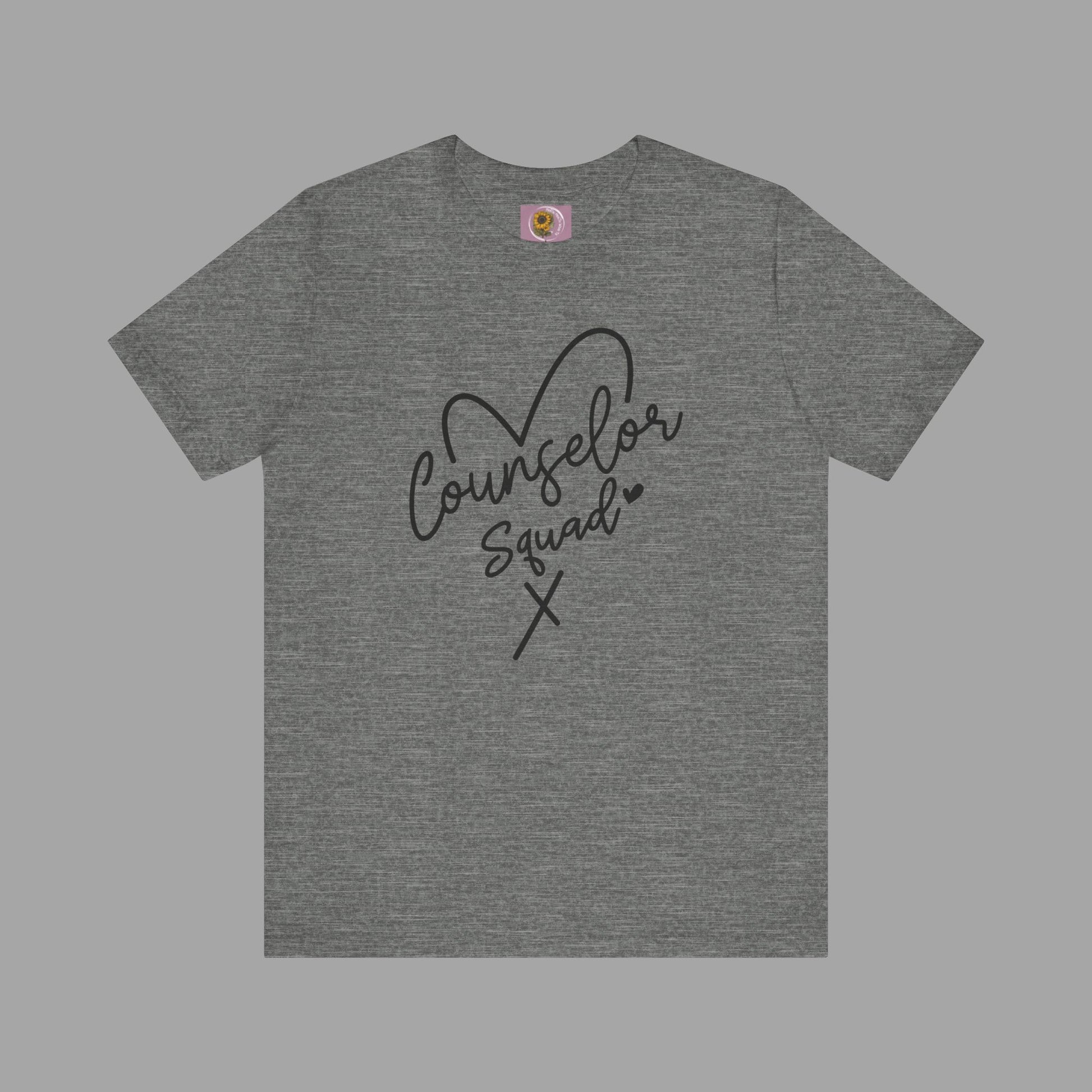 Counselor Squad Tee with Heart Design - Unisex Short Sleeve T-Shirt - Mental Health Wear TN