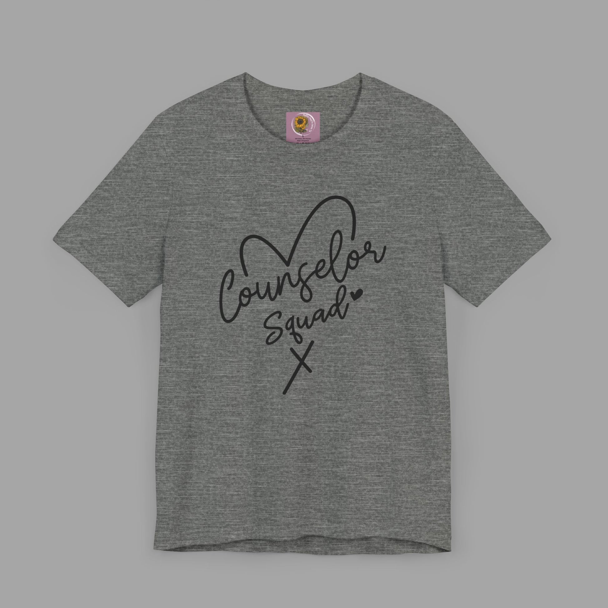 Counselor Squad Tee with Heart Design - Unisex Short Sleeve T-Shirt - Mental Health Wear TN