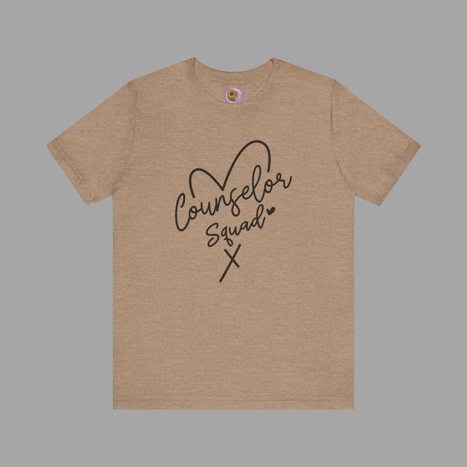 Counselor Squad Tee with Heart Design - Unisex Short Sleeve T-Shirt - Mental Health Wear TN