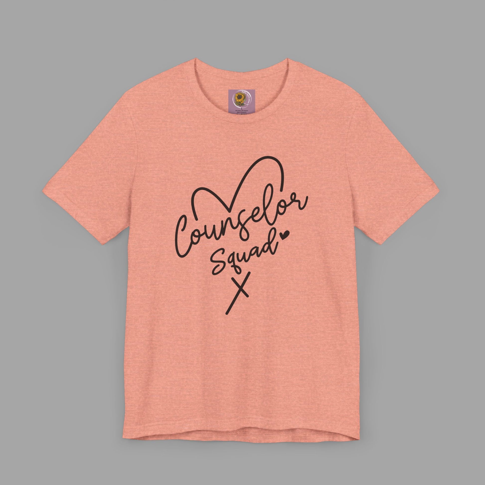 Counselor Squad Tee with Heart Design - Unisex Short Sleeve T-Shirt - Mental Health Wear TN