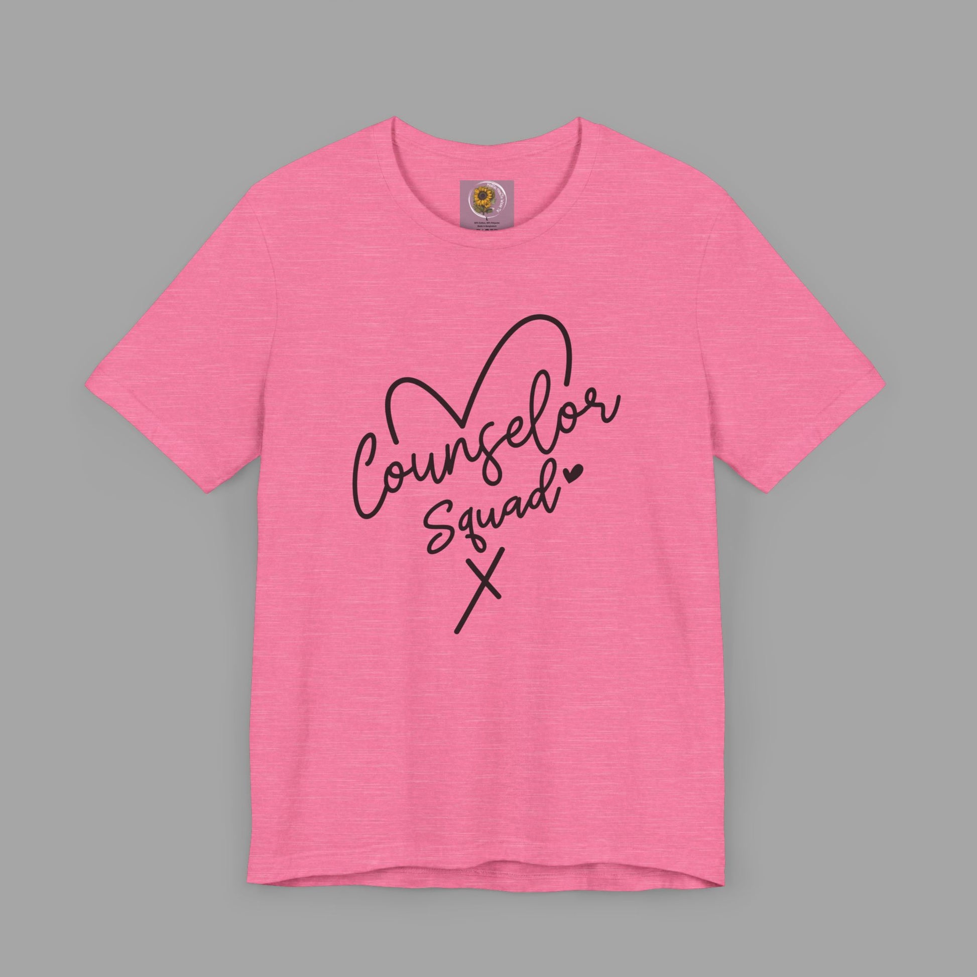 Counselor Squad Tee with Heart Design - Unisex Short Sleeve T-Shirt - Mental Health Wear TN