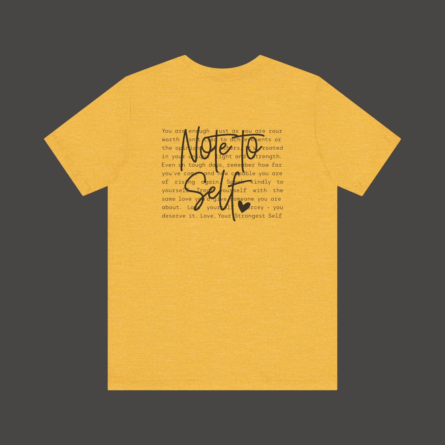 Inspirational 'Note to Self'-Mental Health Matters- Tee Shirt - Mental Health Wear TN