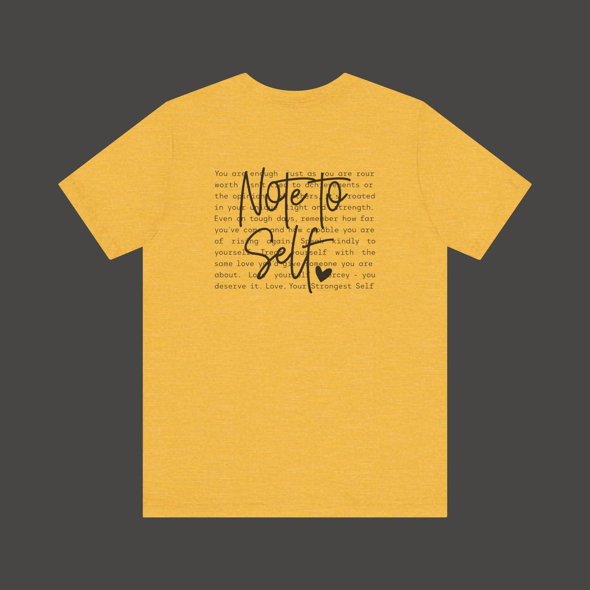 Inspirational 'Note to Self'-Mental Health Matters- Tee Shirt - Mental Health Wear TN