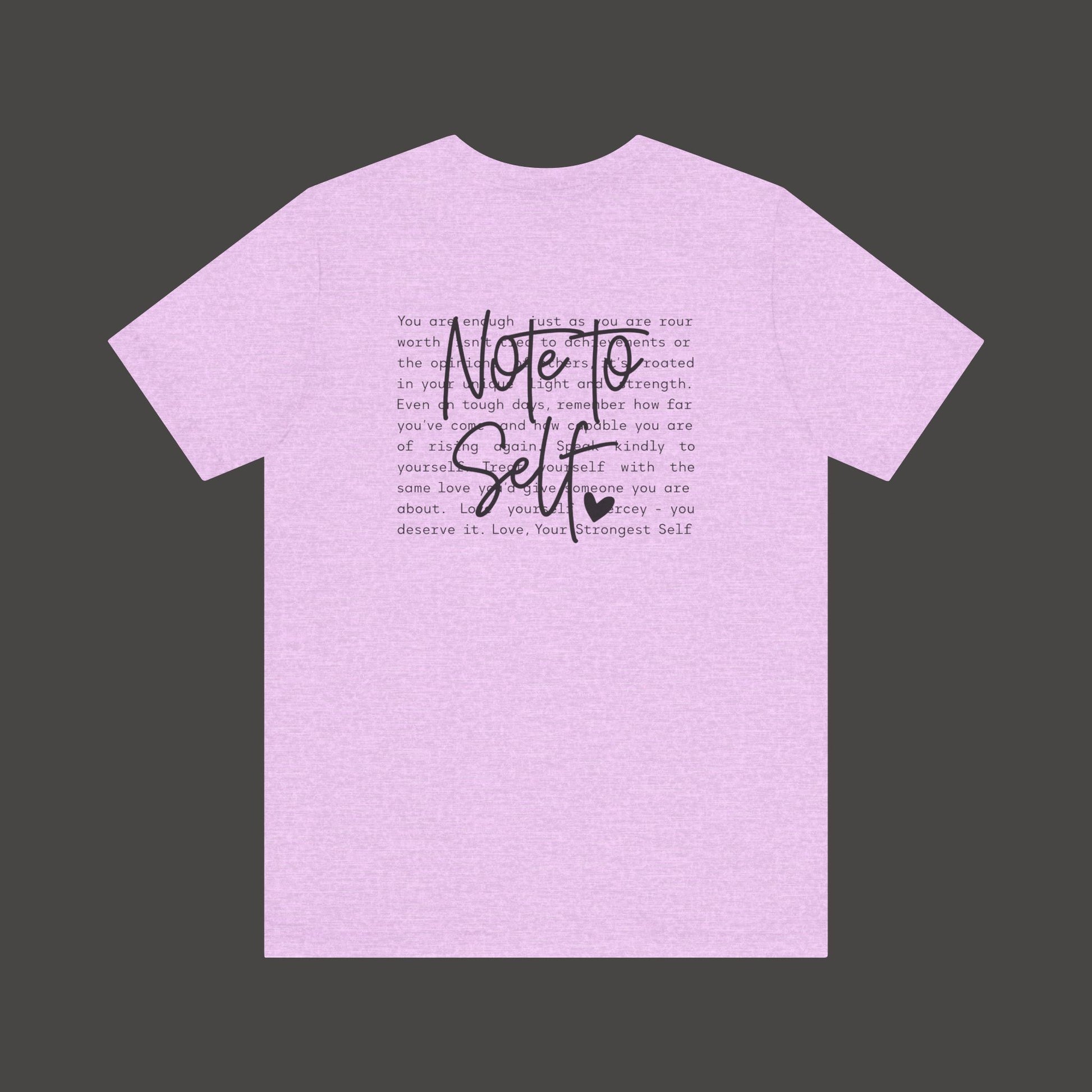 Inspirational 'Note to Self'-Mental Health Matters- Tee Shirt - Mental Health Wear TN
