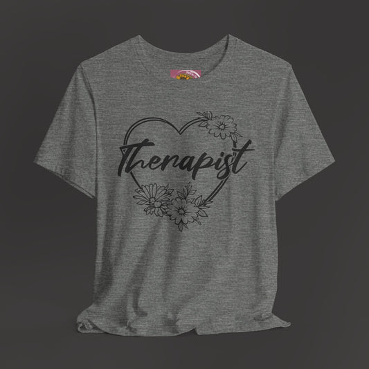 Wildflower Heart Therapist Tee Shirt - Mental Health Wear TN