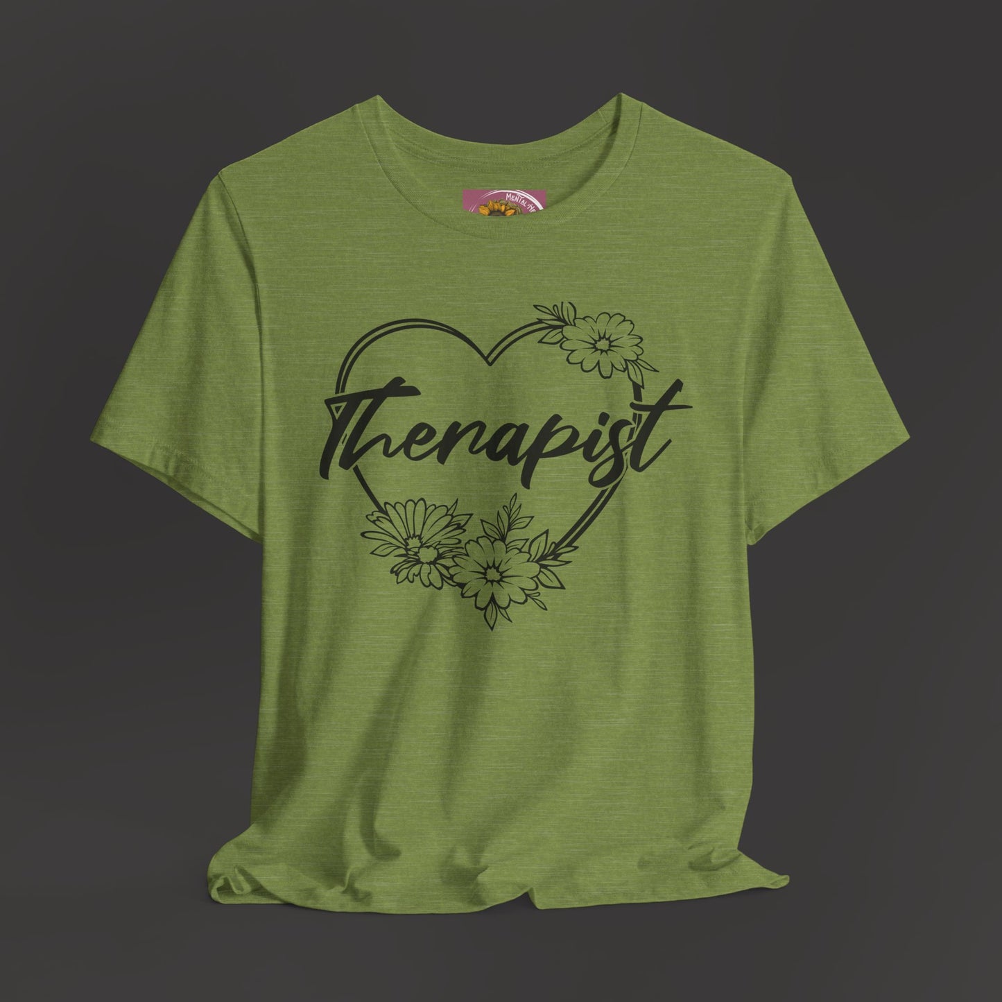 Wildflower Heart Therapist Tee Shirt - Mental Health Wear TN
