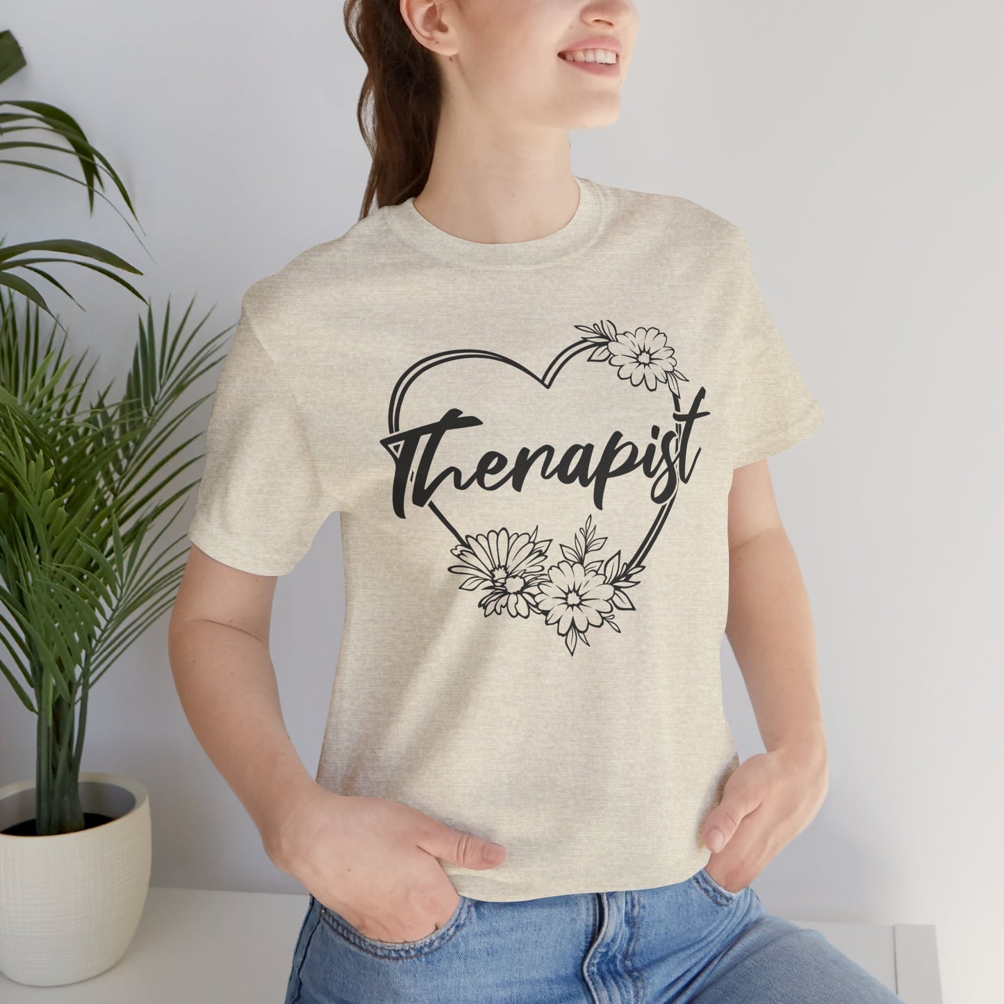 Wildflower Heart Therapist Tee Shirt - Mental Health Wear TN