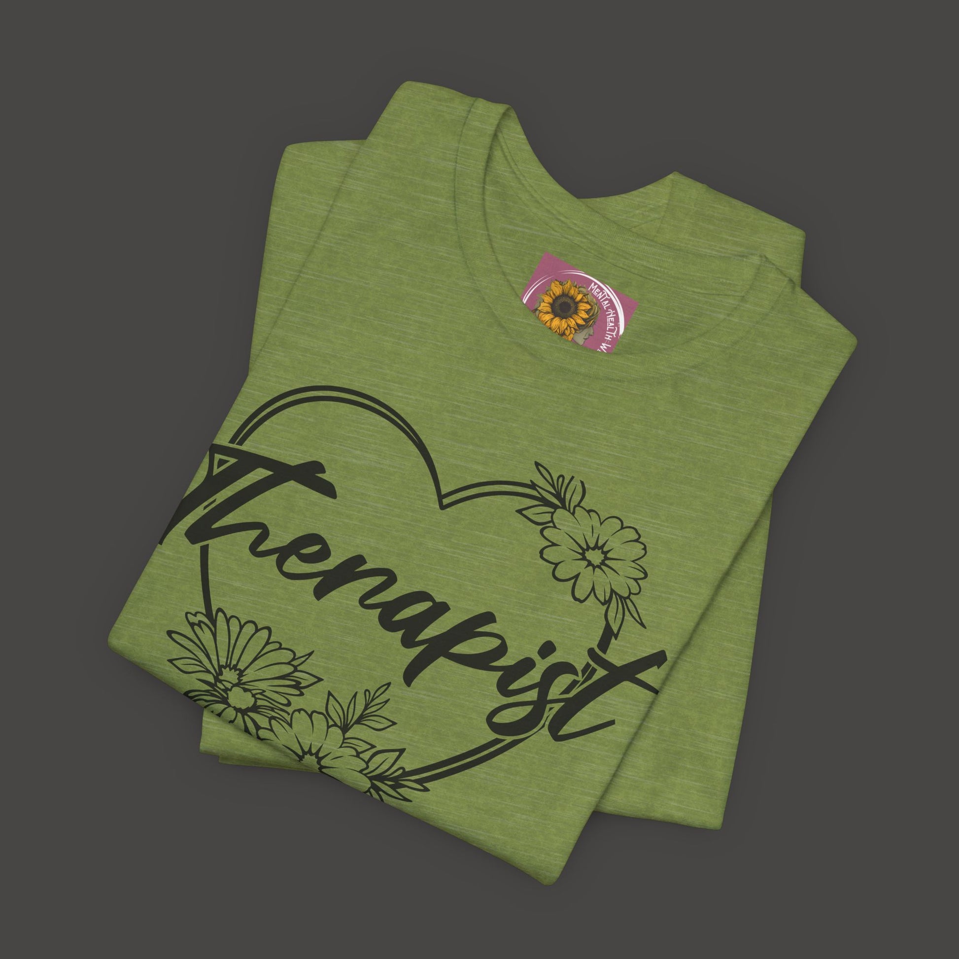 Wildflower Heart Therapist Tee Shirt - Mental Health Wear TN