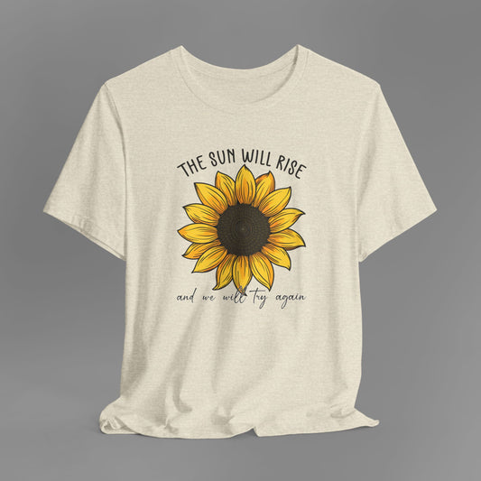 Sunflower & Quote for Recovery From Addiction, Awareness Tee - Mental Health Wear TN